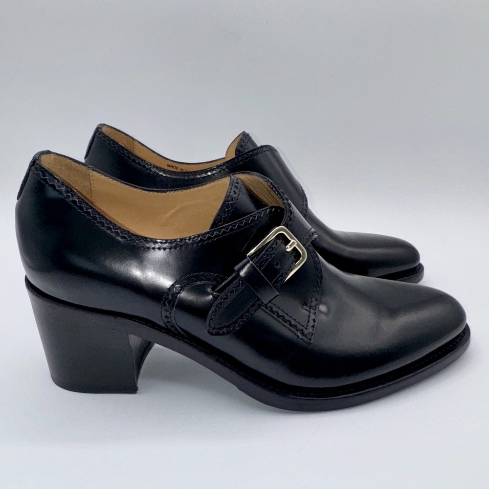 The Office Of Angela Scott Miss Brooke Heels Women's Size 7‎ EU 37 Black Leather - Picture 9 of 15